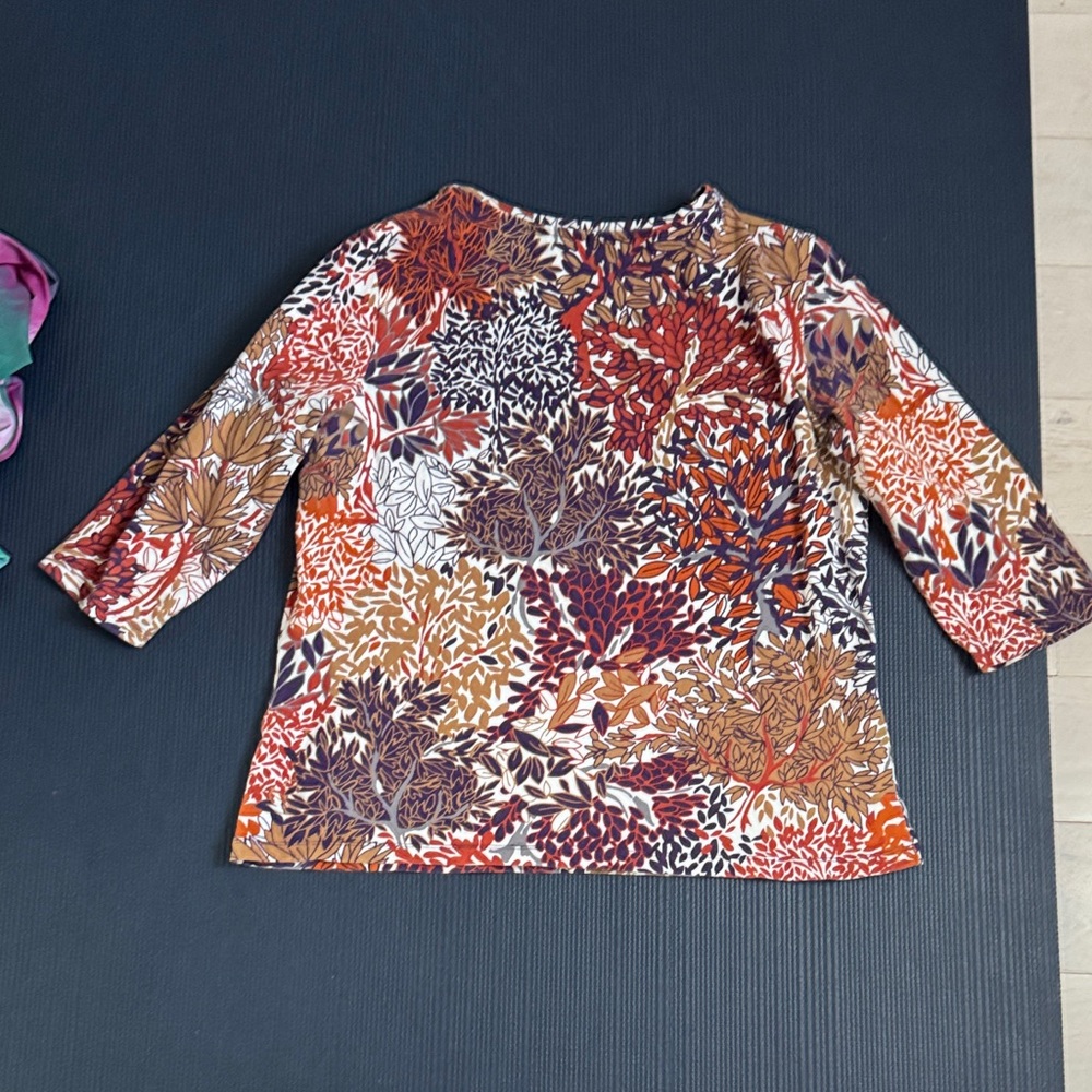 Christopher & Banks Multi-Color Botanical Print Tunic, XL, EC - Picture 3 of 3